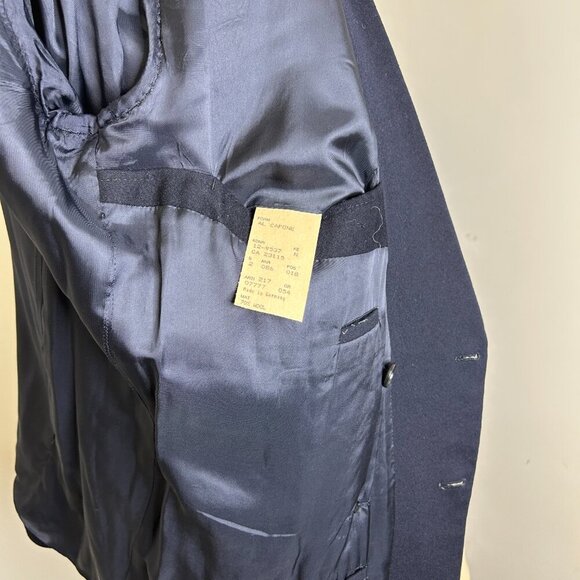 Hugo Boss Navy Blue Double-Breasted Blazer 46R Germany Wool Blend Al Capone Core - Picture 7 of 7